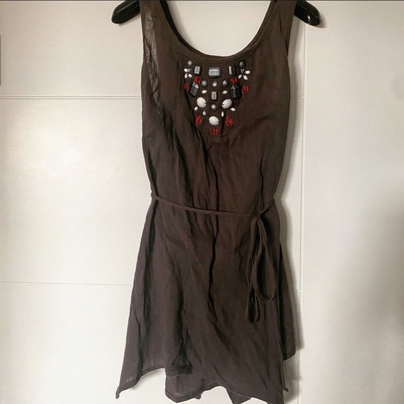 Like New Anthropologie Tie-Waist Boho Tunic Tank - Picture 2 of 3
